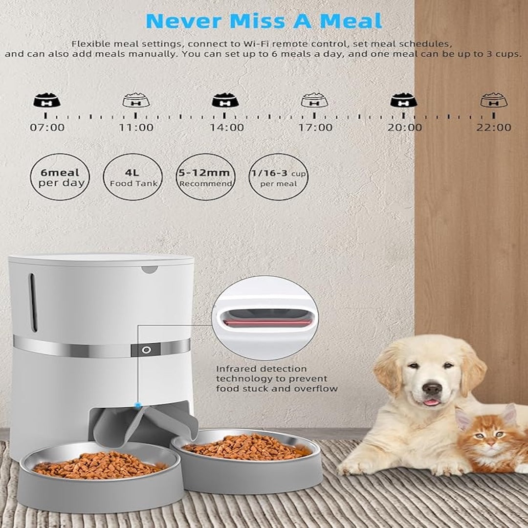 Timed Pet Single & Dual Feeder 4L (Wi-Fi 2.4GHz)