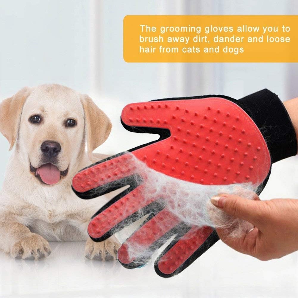 Pet Grooming Glove for Dogs & Cats – Deshedding & Massage Tool