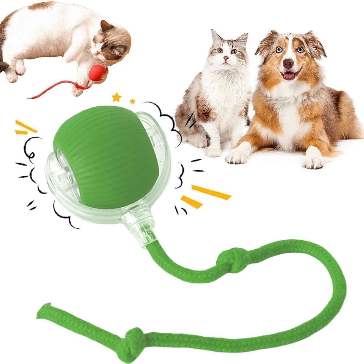 Pet Grooming & Play Set for Cats & Dogs | Smart Ball Toy & Deshedding Glove | Keeps Pets Active & Reduces Shedding