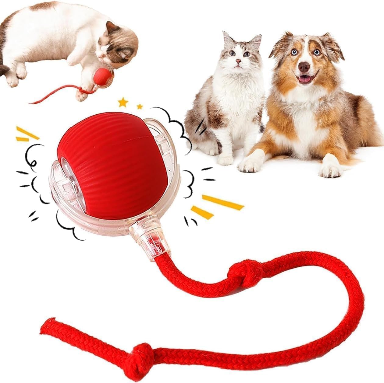 Pet Grooming & Play Set for Cats & Dogs | Smart Ball Toy & Deshedding Glove | Keeps Pets Active & Reduces Shedding
