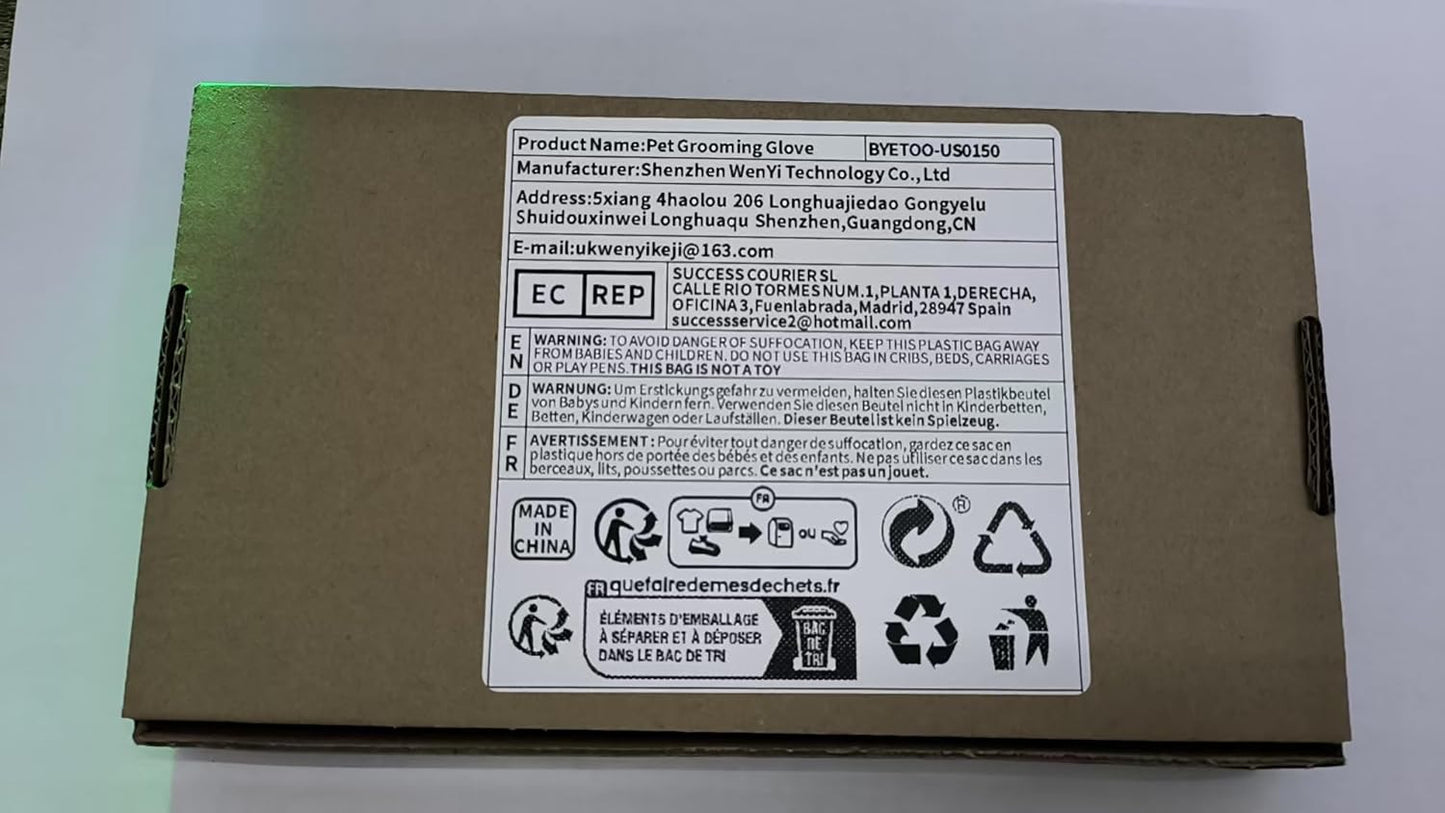 Pet Grooming Glove for Dogs & Cats – Deshedding & Massage Tool