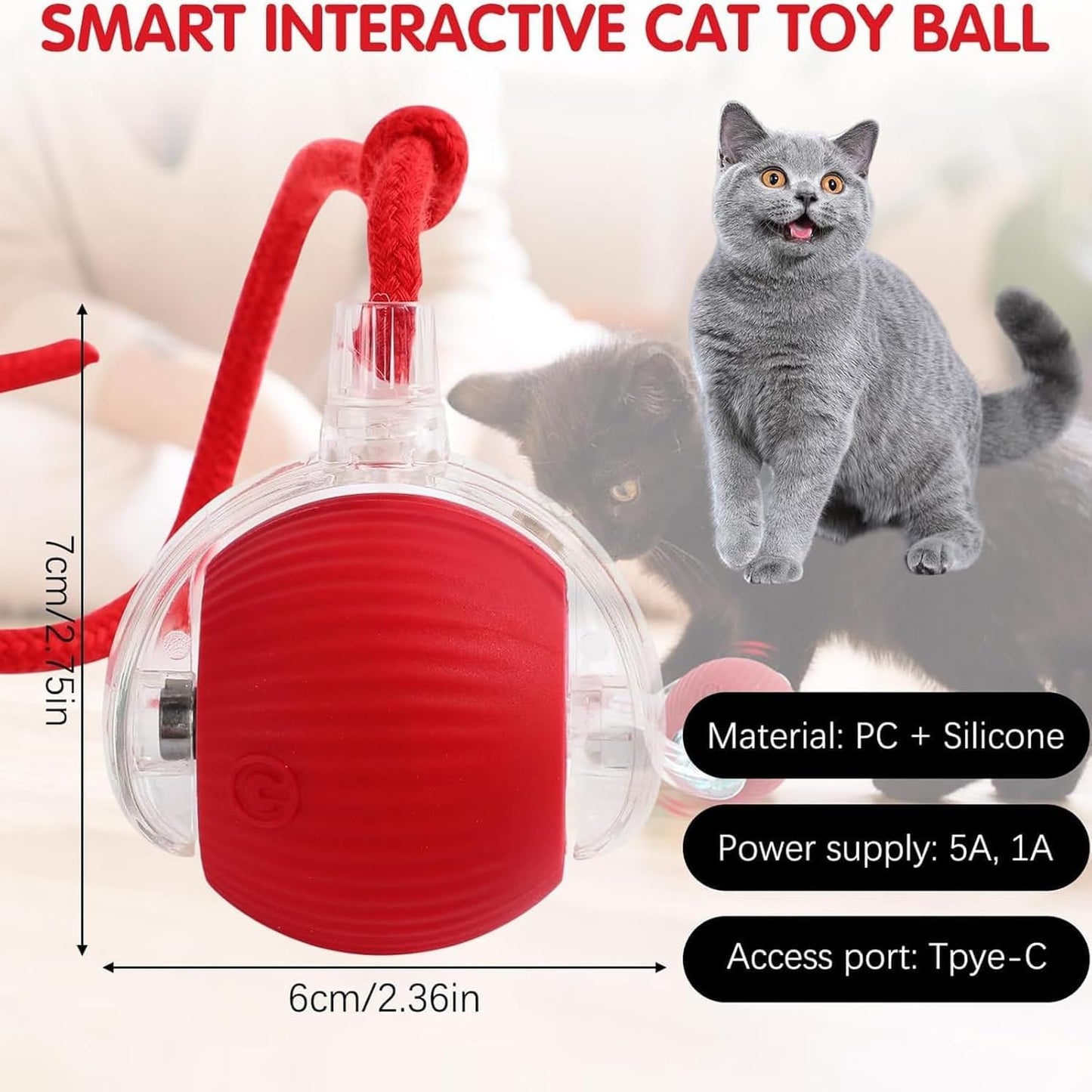 Pet Grooming & Play Set for Cats & Dogs | Smart Ball Toy & Deshedding Glove | Keeps Pets Active & Reduces Shedding