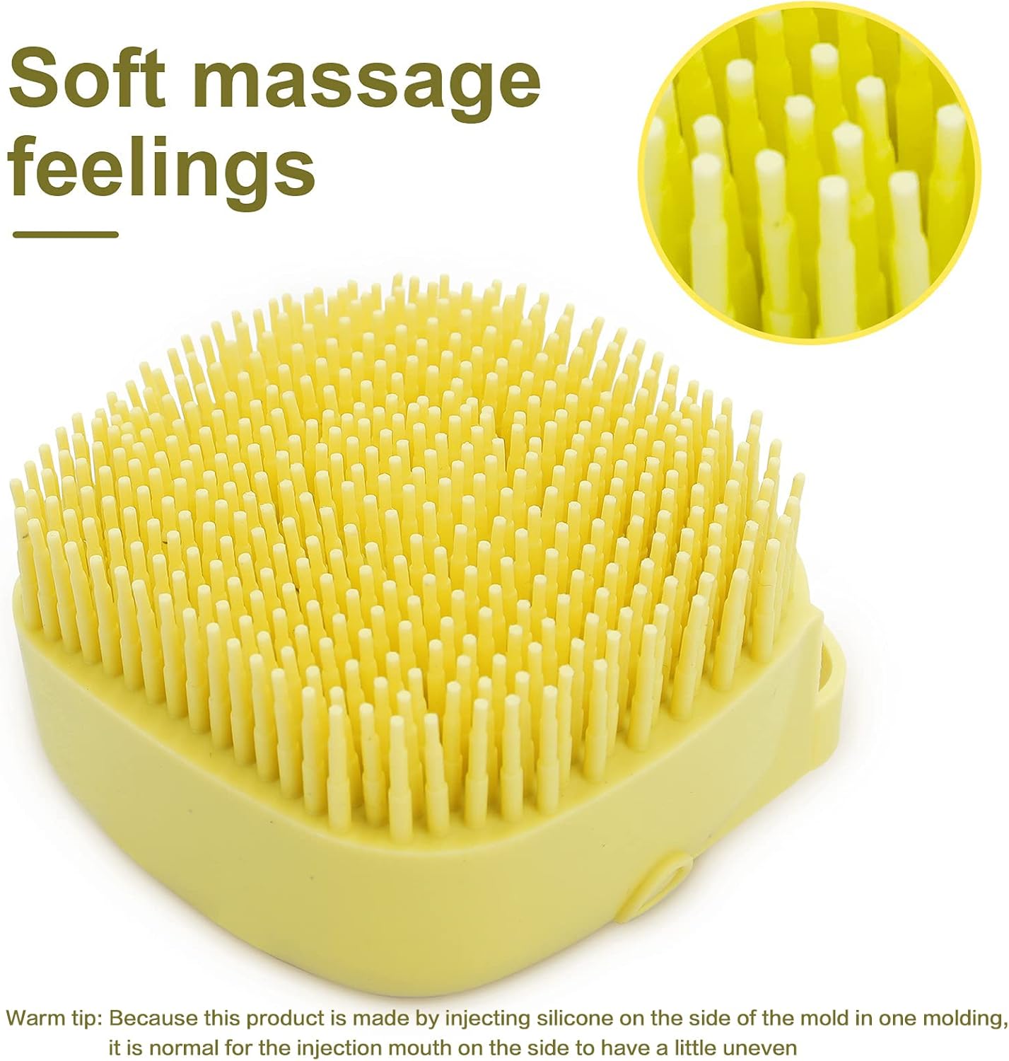 Dog Bathing Brush, Pet Massage Brush Shampoo Dispenser, Soft Silicone Brushes Rubber Bristle for Dogs and Cats Shower Grooming (Pink)