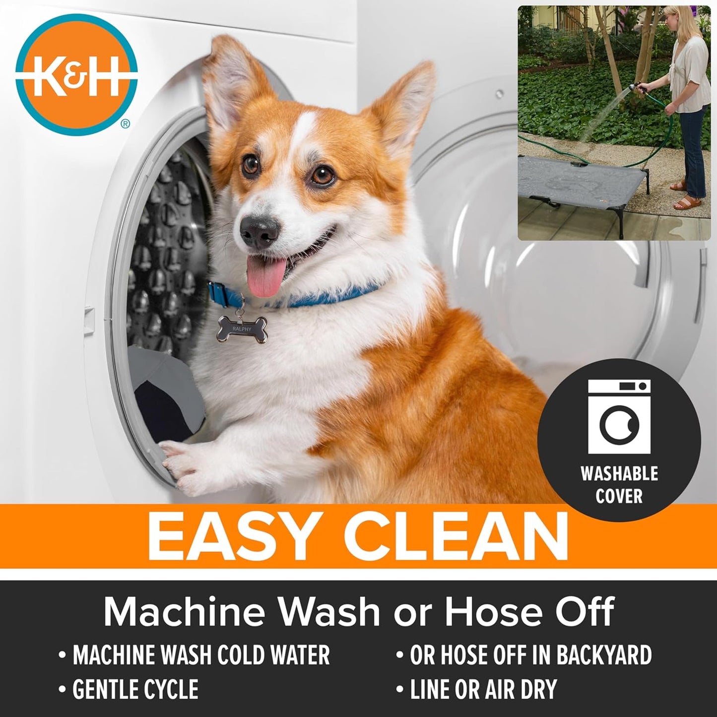 K&H Pet Products Original Pet Cot, Gray/Mesh, Large/30" x 42" x 7"