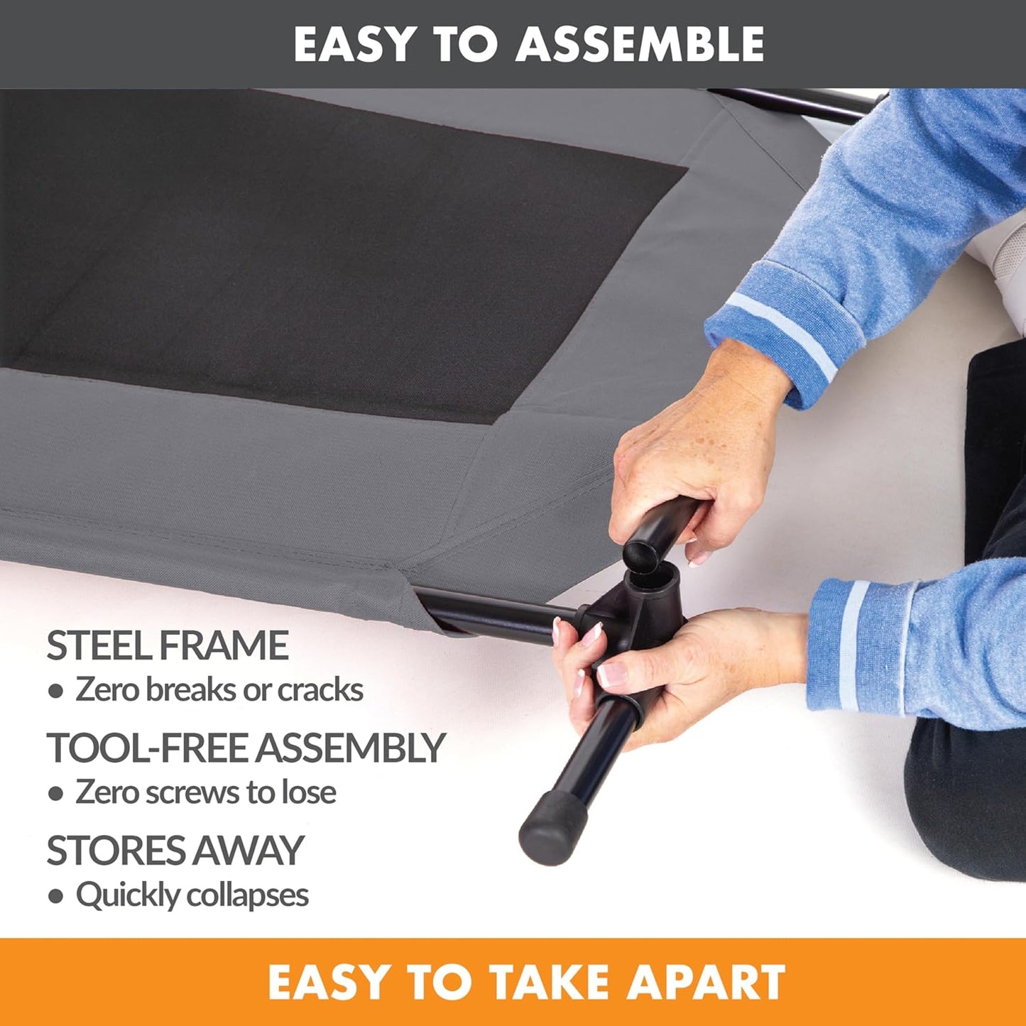 K&H Pet Products Original Pet Cot, Gray/Mesh, Large/30" x 42" x 7"