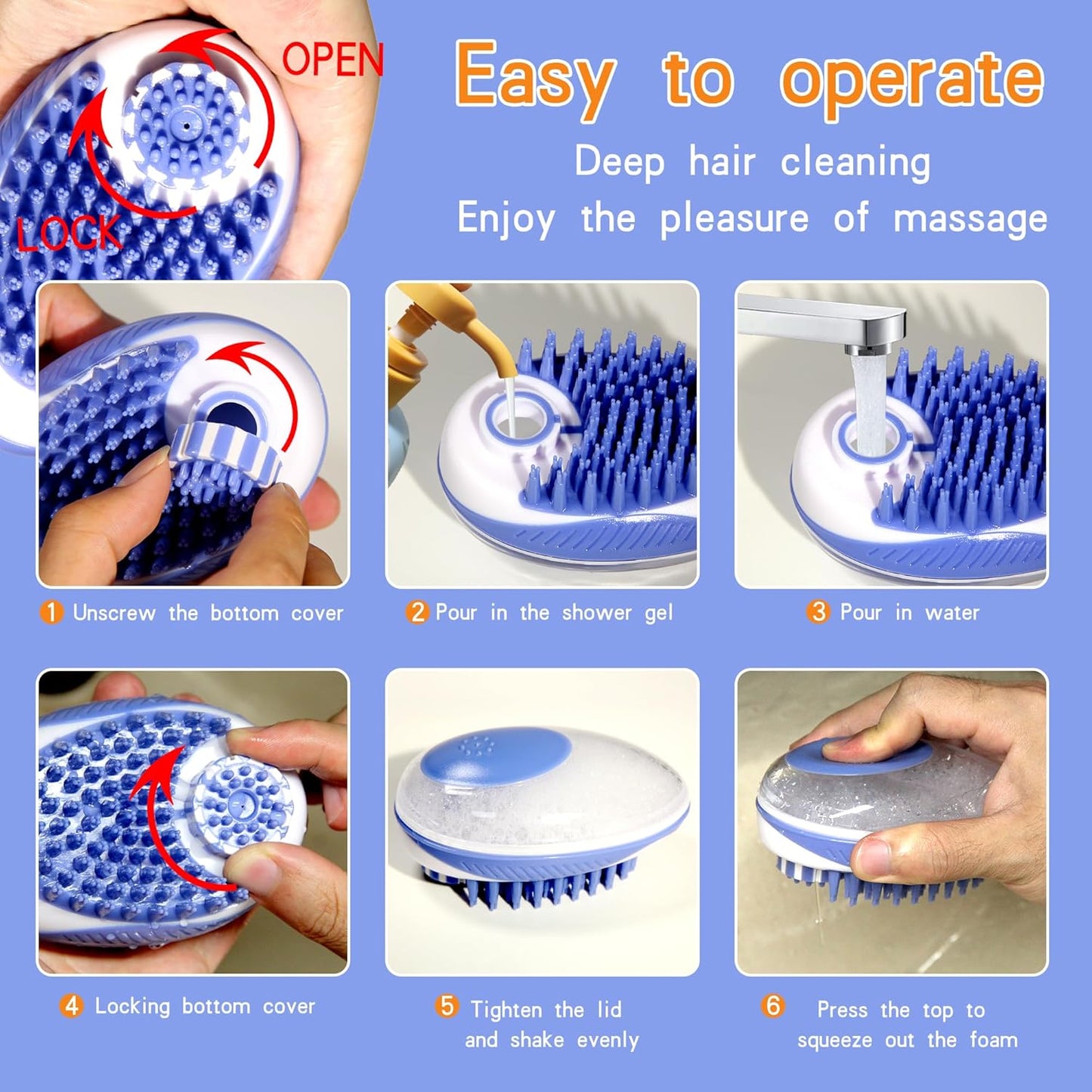 Dog Bathing Brush, Pet Massage Brush Shampoo Dispenser, Soft Silicone Brushes Rubber Bristle for Dogs and Cats Shower Grooming (Pink)