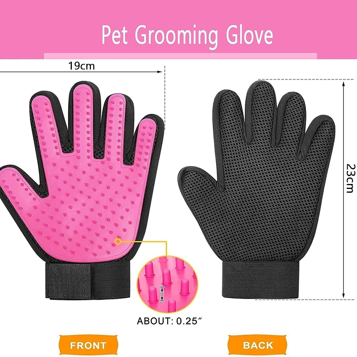 Pet Grooming Glove for Dogs & Cats – Deshedding & Massage Tool