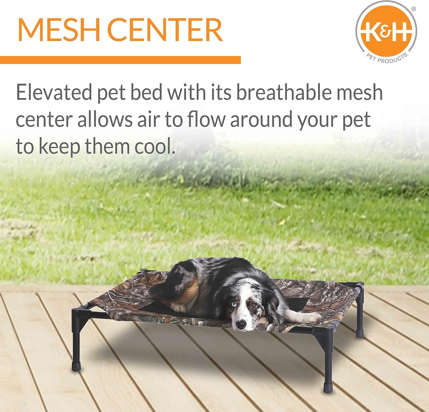K&H Pet Products Original Pet Cot, Gray/Mesh, Large/30" x 42" x 7"