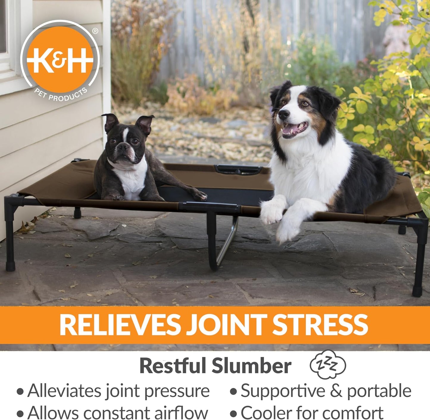 K&H Pet Products Original Pet Cot, Gray/Mesh, Large/30" x 42" x 7"