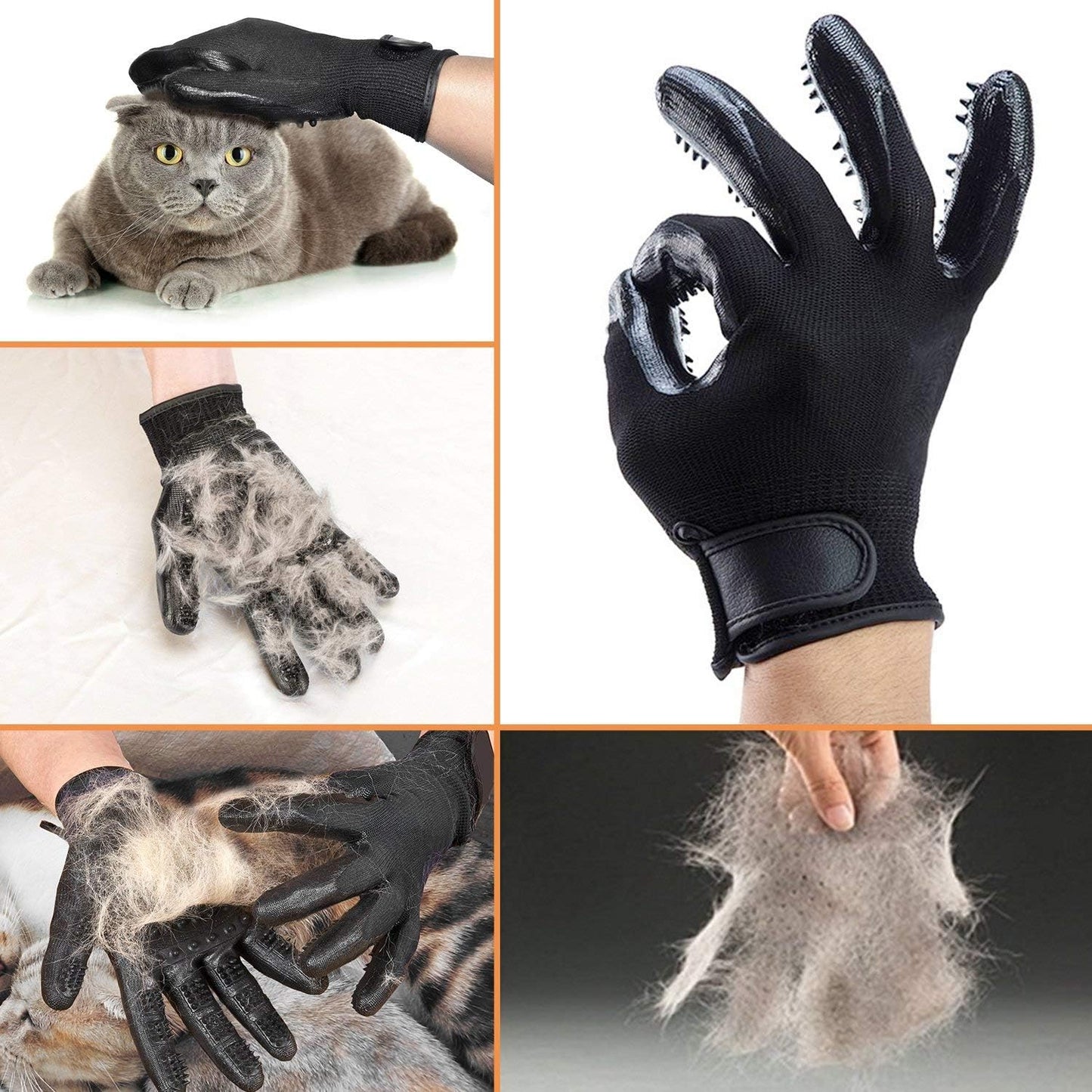 Pet Grooming Glove for Dogs & Cats – Deshedding & Massage Tool