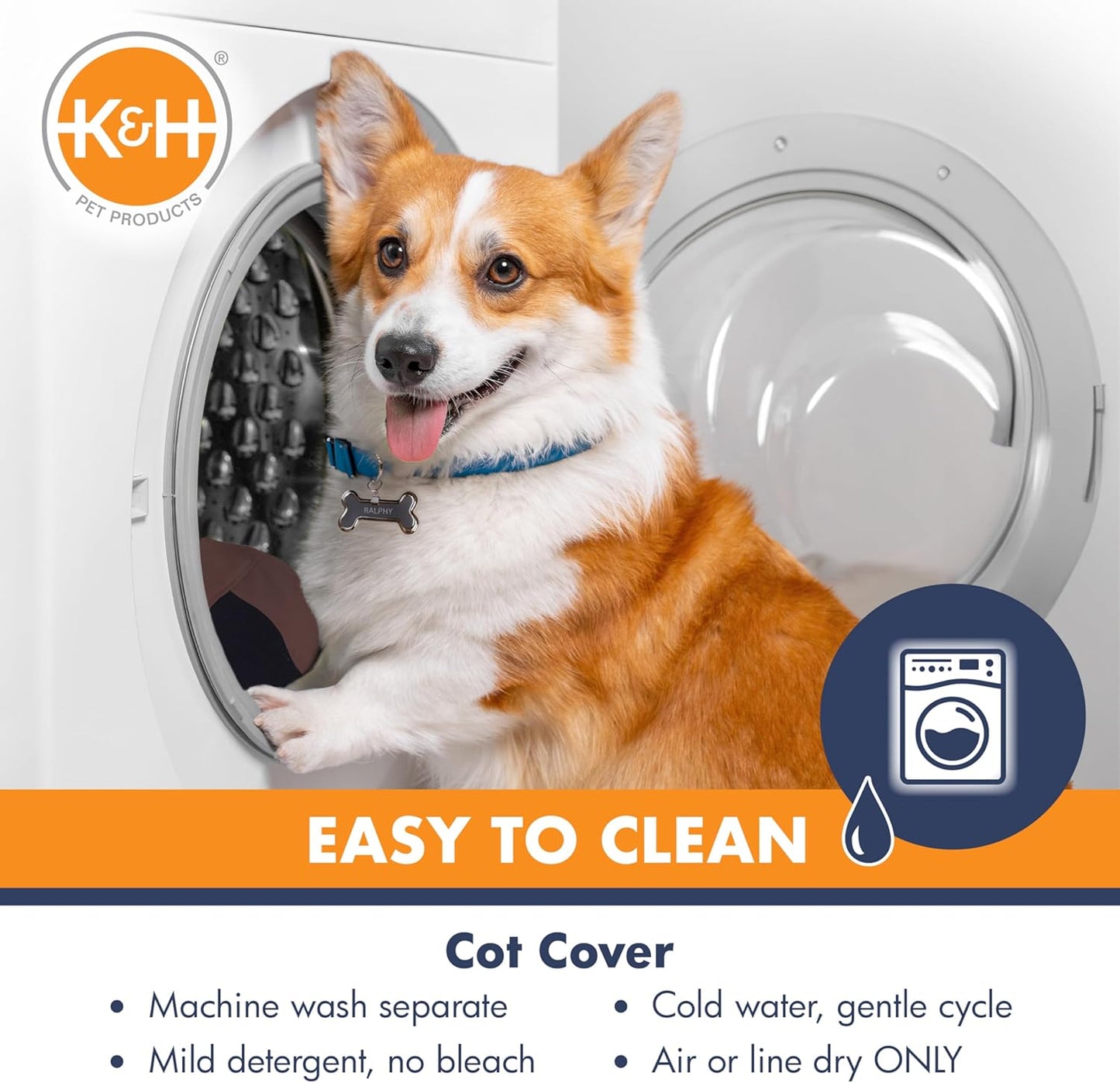 K&H Pet Products Original Pet Cot, Gray/Mesh, Large/30" x 42" x 7"