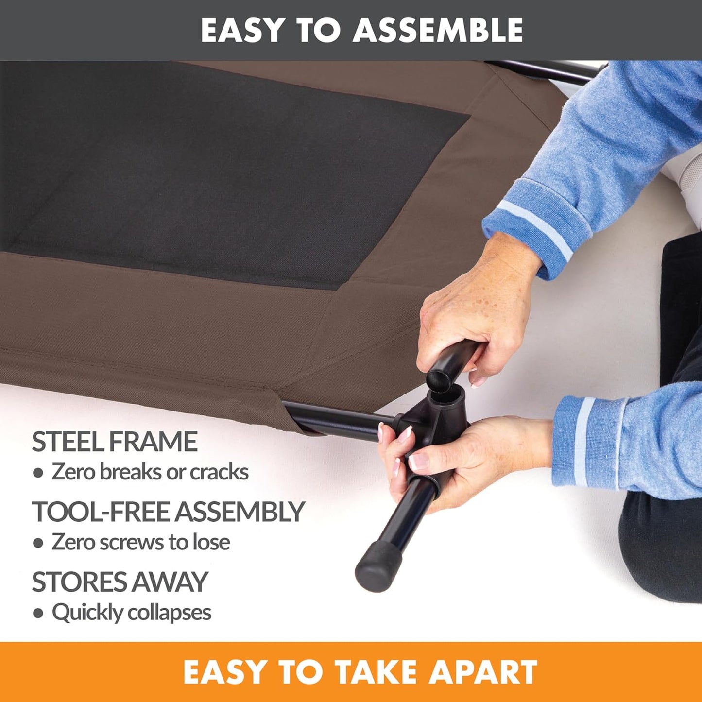 K&H Pet Products Original Pet Cot, Gray/Mesh, Large/30" x 42" x 7"