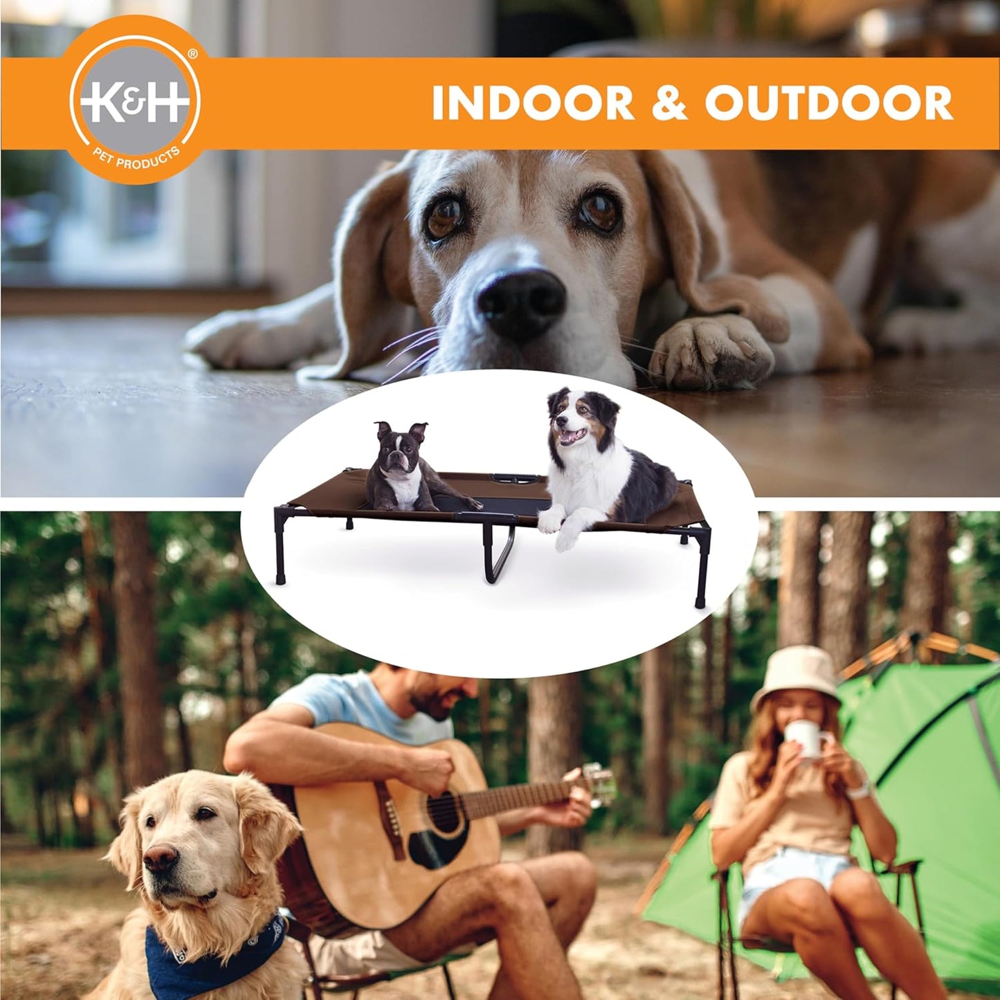 K&H Pet Products Original Pet Cot, Gray/Mesh, Large/30" x 42" x 7"